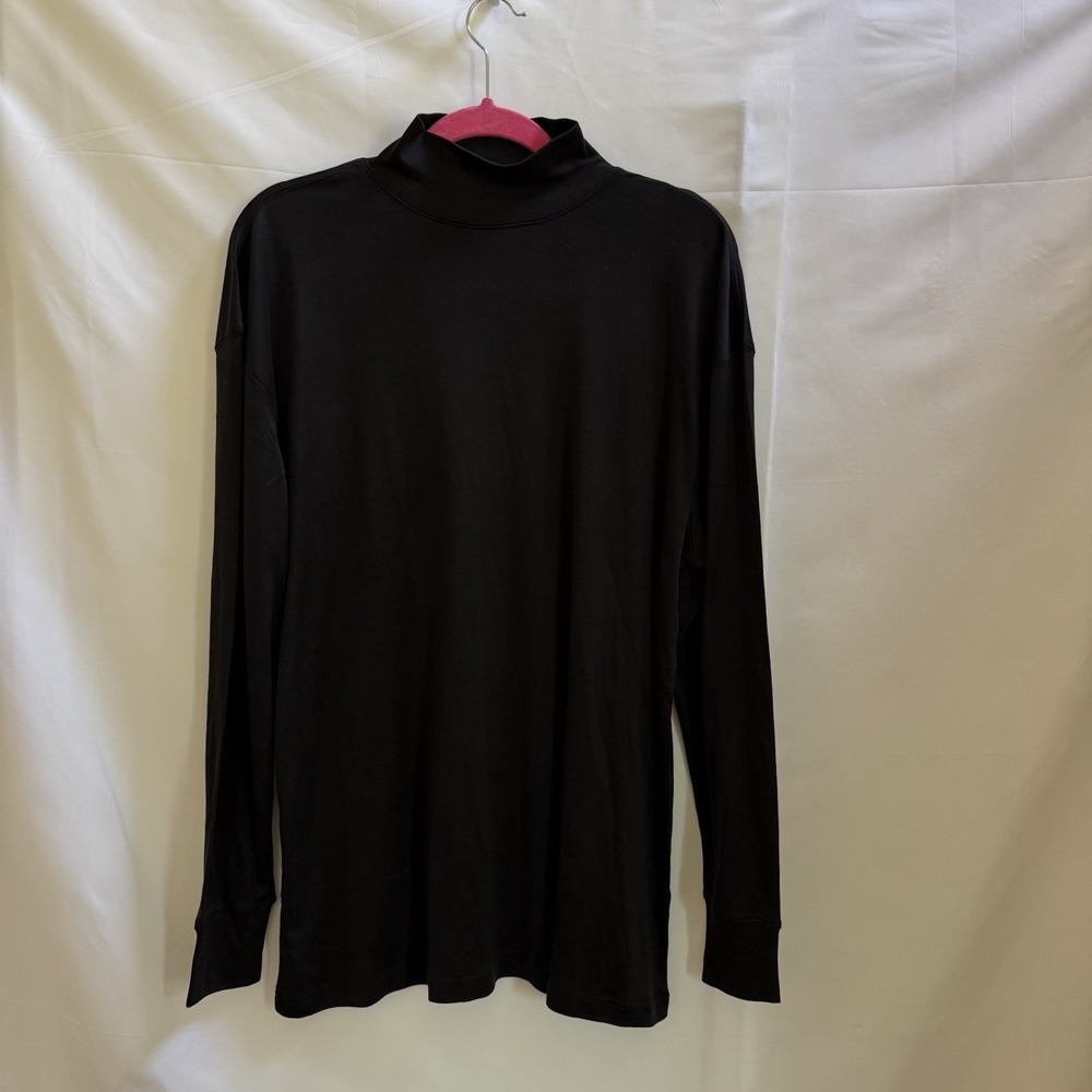 WinterSilks Base Layer XL Mens Black 100% Silk Mock Neck Long Sleeve Ski